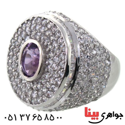 انگشتر آمتیست زنانه درشت رادیوم لوکس مجلسی _کد:11342