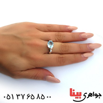 انگشتر توپاز رادیوم لوکس مدل شیدا _کد:11348