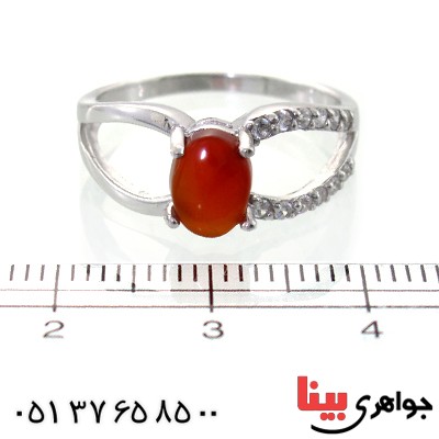 انگشتر عقیق یمنی زنانه رادیوم لوکس مدل نقابی _کد:11349