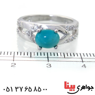 انگشتر فیروزه نیشابوری زنانه رادیوم لوکس مدل چشم _کد:11353