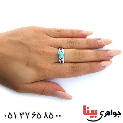 انگشتر فیروزه نیشابوری زنانه رادیوم لوکس مدل چشم _کد:11353