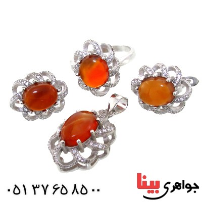 سرویس عقیق یمنی زنانه مدل خورشید _کد:11357