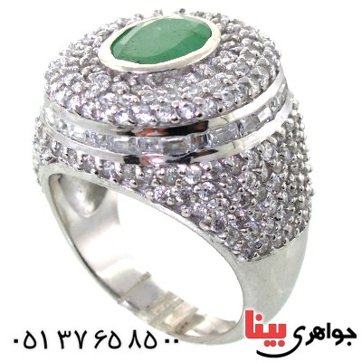 انگشتر زمرد درشت رادیوم لوکس مجلسی _کد:11363