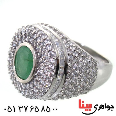انگشتر زمرد درشت رادیوم لوکس مجلسی _کد:11363