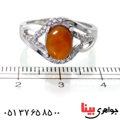 انگشتر عقیق یمنی زنانه رادیوم لوکس مدل گیتا _کد:11369