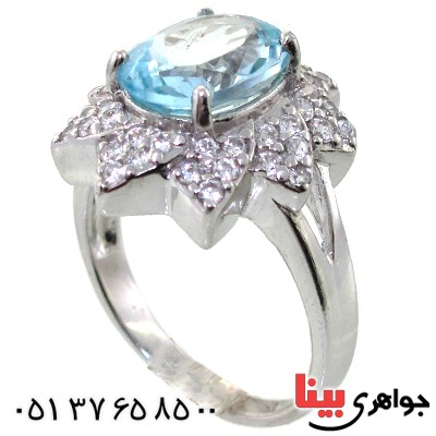 انگشتر توپاز زنانه رادیوم لوکس مدل خورشید _کد:11377