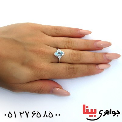 انگشتر توپاز زنانه رادیوم لوکس مدل گلگون _کد:11380