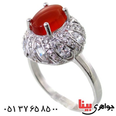 انگشتر عقیق یمنی زنانه رادیوم لوکس مدل گلناز _کد:11383