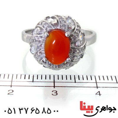 انگشتر عقیق یمنی زنانه رادیوم لوکس مدل گلناز _کد:11383