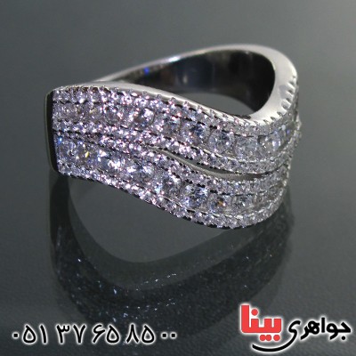 انگشتر نقره زنانه درشت مدل عروس _کد:11385