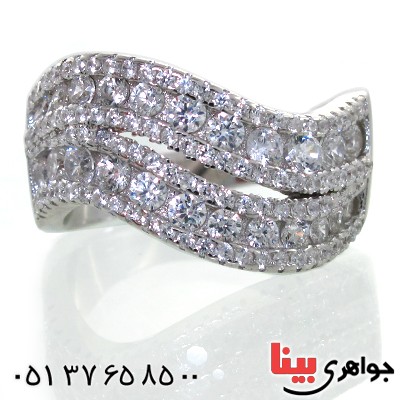 انگشتر نقره زنانه درشت مدل عروس _کد:11385