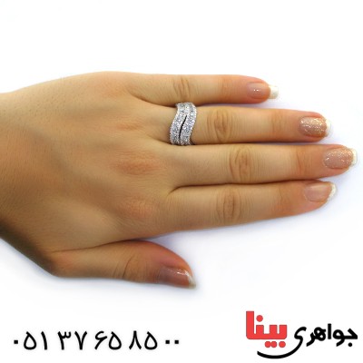 انگشتر نقره زنانه درشت مدل عروس _کد:11385
