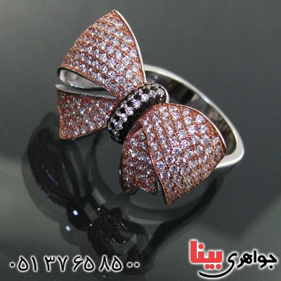 انگشتر نقره زنانه درشت مدل پاپیون _کد:11390