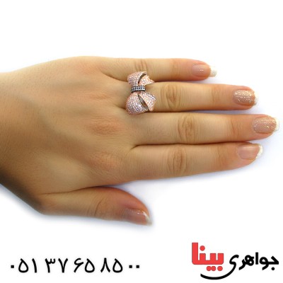 انگشتر نقره زنانه درشت مدل پاپیون _کد:11390