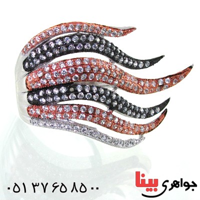 انگشتر نقره زنانه درشت مدل زلف _کد:11391