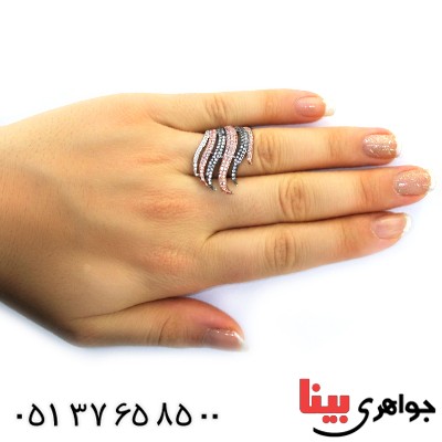 انگشتر نقره زنانه درشت مدل زلف _کد:11391