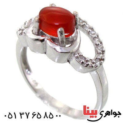انگشتر عقیق یمنی زنانه رادیوم لوکس مدل قلب _کد:11396
