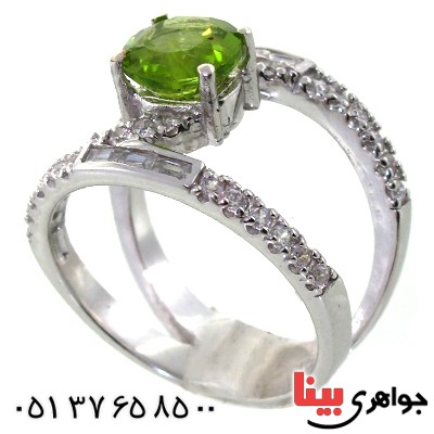 انگشتر زبرجد زنانه رودیوم لوکس مدل نازنین _کد:11400