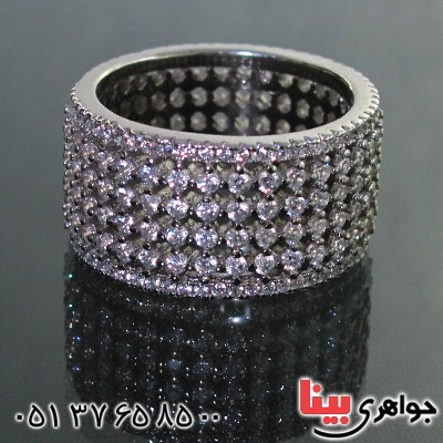 انگشتر نقره زنانه درشت تمام جواهر _کد:11401