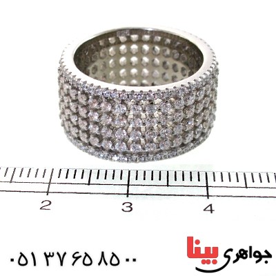 انگشتر نقره زنانه درشت تمام جواهر _کد:11401