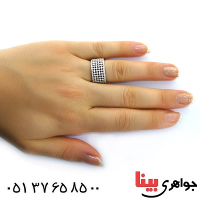 انگشتر نقره زنانه درشت تمام جواهر _کد:11401