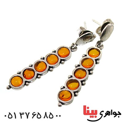 گوشواره کهربا زنانه مدل آویز_کد:11407