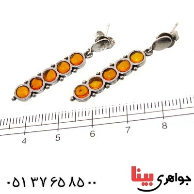 گوشواره کهربا زنانه مدل آویز_کد:11407