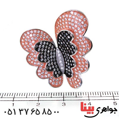 انگشتر نقره زنانه درشت مدل پروانه رویاها _کد:11410