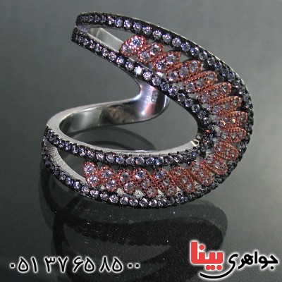 انگشتر نقره زنانه درشت مدل لبخند _کد:11411