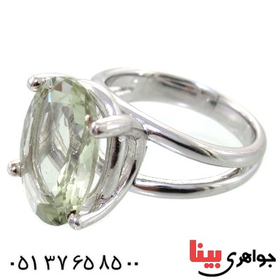 انگشتر آکوآمارین زنانه درشت رادیوم لوکس مدل مژگان _کد:11416