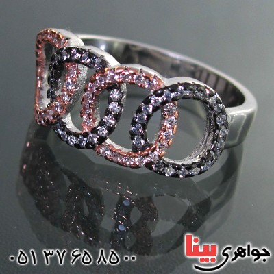 انگشتر نقره زنانه مدل المپیک _کد:11419