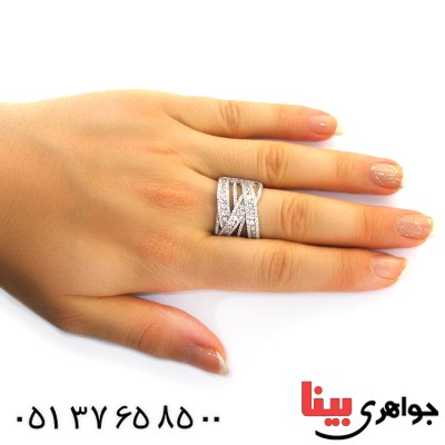 انگشتر نقره زنانه درشت مدل عروس _کد:11420