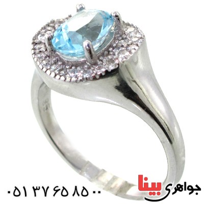 انگشتر توپاز زنانه رادیوم لوکس مدل آبنوش _کد:11423