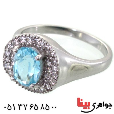 انگشتر توپاز زنانه رادیوم لوکس مدل آبنوش _کد:11423