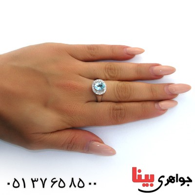 انگشتر توپاز زنانه رادیوم لوکس مدل آبنوش _کد:11423