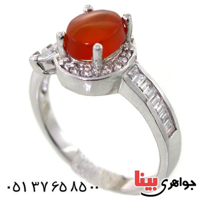 انگشتر عقیق یمنی زنانه رادیوم لوکس مدل لادن _کد:11444