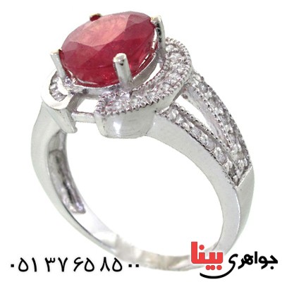 انگشتر یاقوت سرخ بسیار عالی زنانه رودیوم لوکس _کد:11458