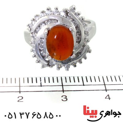 انگشتر عقیق یمنی زنانه رادیوم لوکس مدل کهکشان _کد:11462