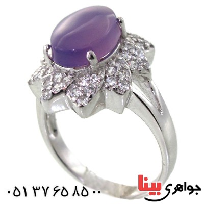 انگشتر عقیق یمنی کبود زنانه رادیوم لوکس مدل خورشید _کد:11466