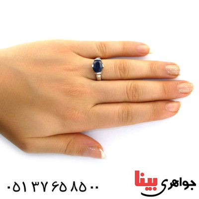 انگشتر یاقوت کبود خوشرنگ رادیوم لوکس _کد:11468
