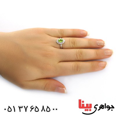 انگشتر زبرجد زنانه رادیوم لوکس مدل گلسا _کد:11484