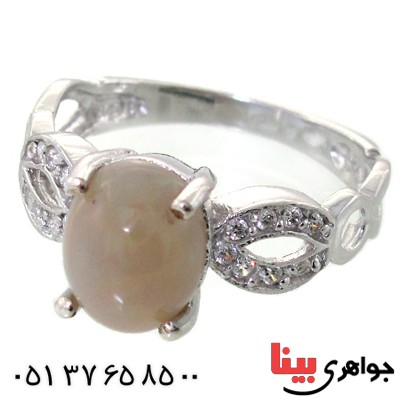 انگشتر اوپال هفت رنگ زنانه رادیوم لوکس مدل صبا _کد:11485