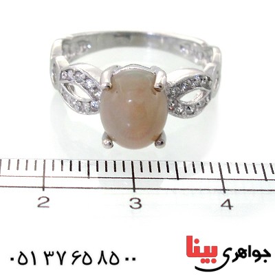 انگشتر اوپال هفت رنگ زنانه رادیوم لوکس مدل صبا _کد:11485