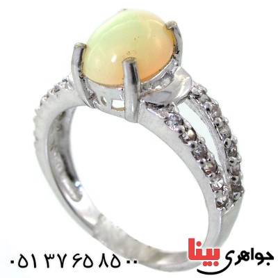 انگشتر اوپال هفت رنگ رادیوم لوکس زنانه مدل مهسیما _کد:11489