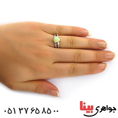 انگشتر اوپال هفت رنگ رادیوم لوکس زنانه مدل مهسیما _کد:11489