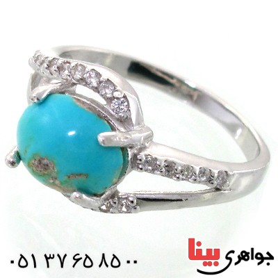انگشتر فیروزه نیشابوری زنانه رادیوم لوکس مدل تینا _کد:11491