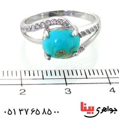 انگشتر فیروزه نیشابوری زنانه رادیوم لوکس مدل تینا _کد:11491