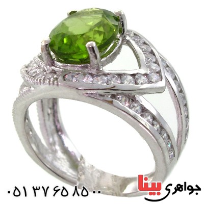 انگشتر زبرجد زنانه رادیوم لوکس مدل چکاوه _کد:11493