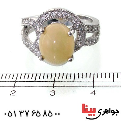انگشتر اوپال هفت رنگ زنانه رادیوم لوکس مدل سارا _کد:11494