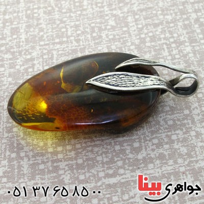 گردنبند کهربا درشت درجه یک خوشرنگ _کد:11496
